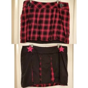 Tripp NYC sz 16/18 Pink and Black Plaid 2 in 1 Skirt